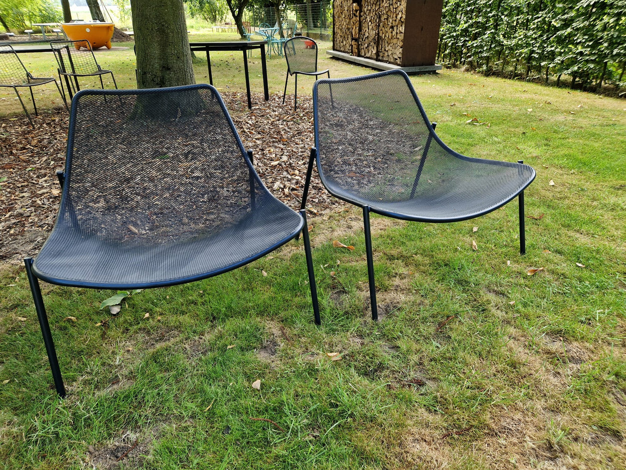 Set Round Lounge chair x2 + Terramare smart table - Black