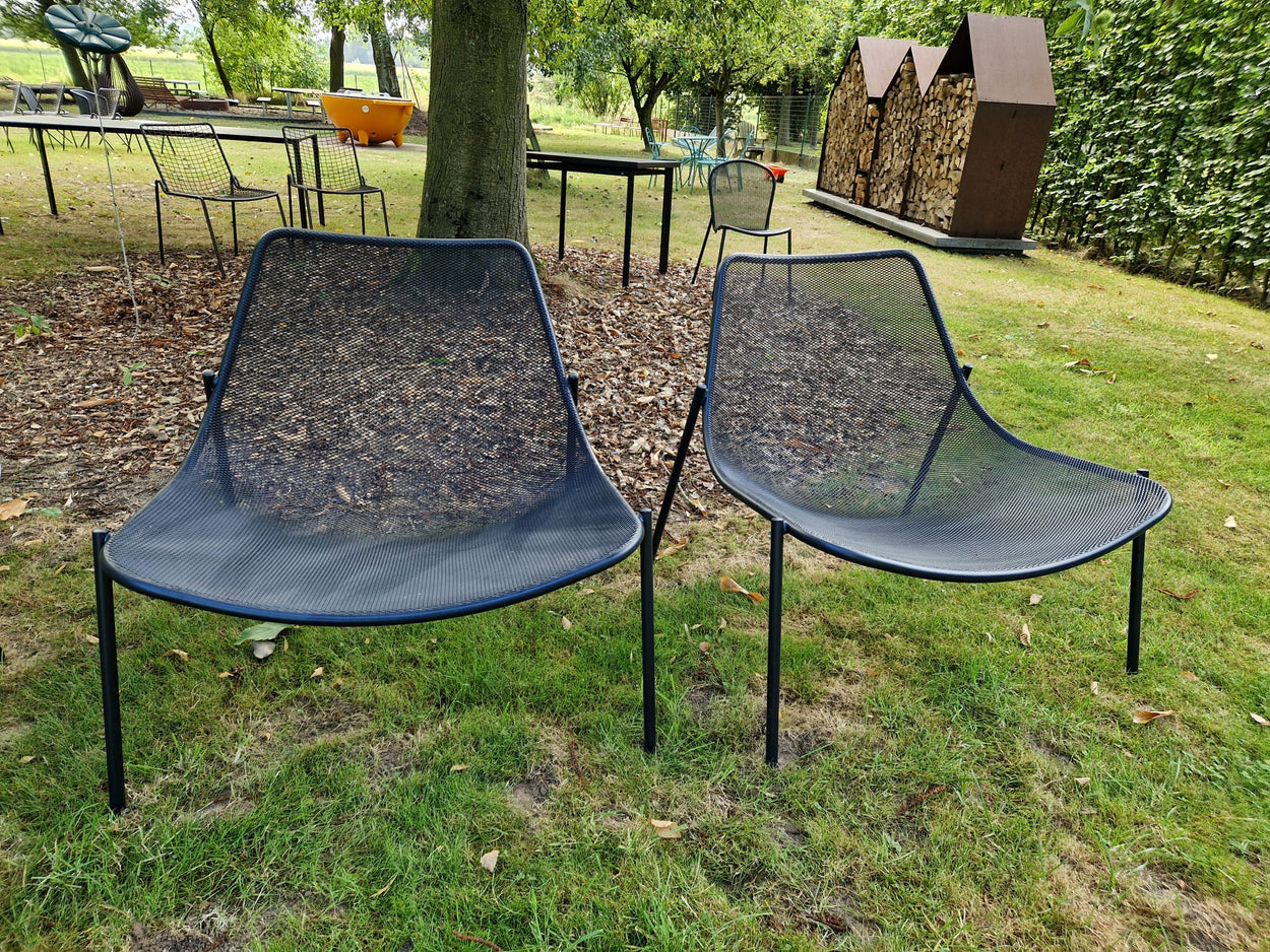 Set Round Lounge chair x2 + Terramare smart table - Black