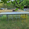 Set Plus4 tafel 220+110 + Apero armchair x8 - Grey green / Curry yellow