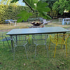 Set Plus4 tafel 220+110 + Apero armchair x8 - Grey green / Curry yellow