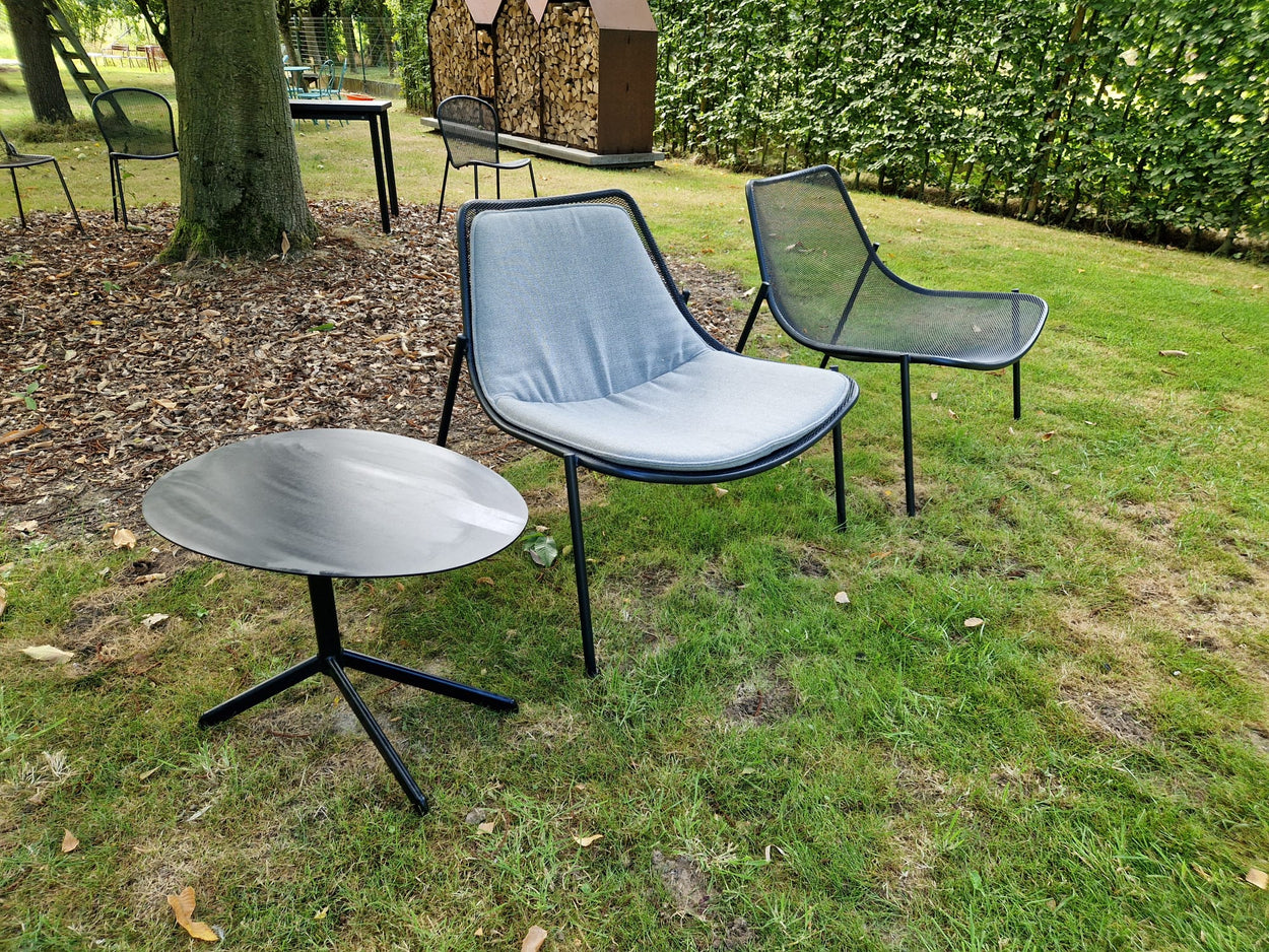 Set Round Lounge chair x2 + Terramare smart table - Black