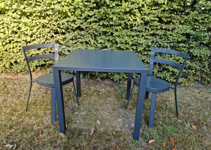 Set Nova tafel 80x80 + Thor chair x2 - Antique iron