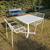 Set Darwin tafel 80x80 + Rio R50 armchair x2 - White