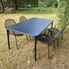 Yard tafel - aluminium - Black + 4x Ronda armchair - Indian brown