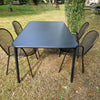 Yard tafel - aluminium - Black + 4x Ronda armchair - Indian brown