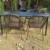 Yard tafel - aluminium - Black + 4x Ronda armchair - Indian brown