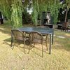 Yard tafel - aluminium - Black + 4x Ronda armchair - Indian brown