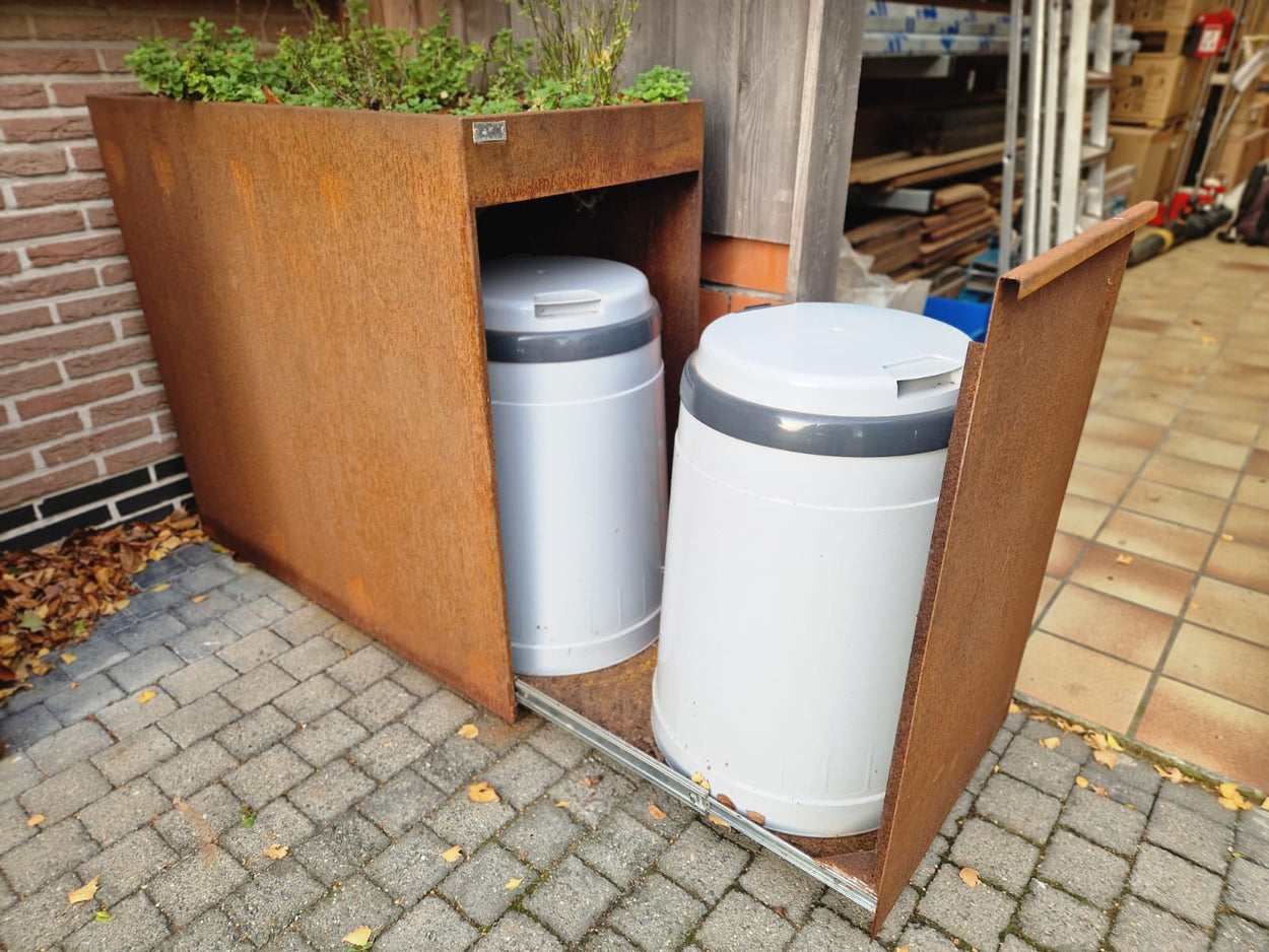 Afvalbak 70L dubbel - Corten