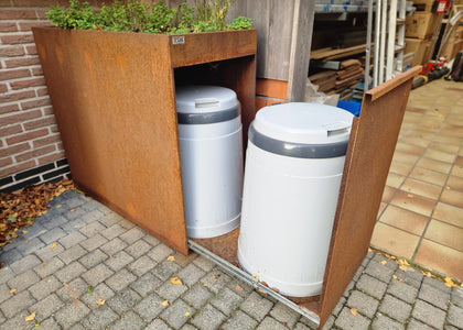 Afvalbak 70L dubbel - Corten