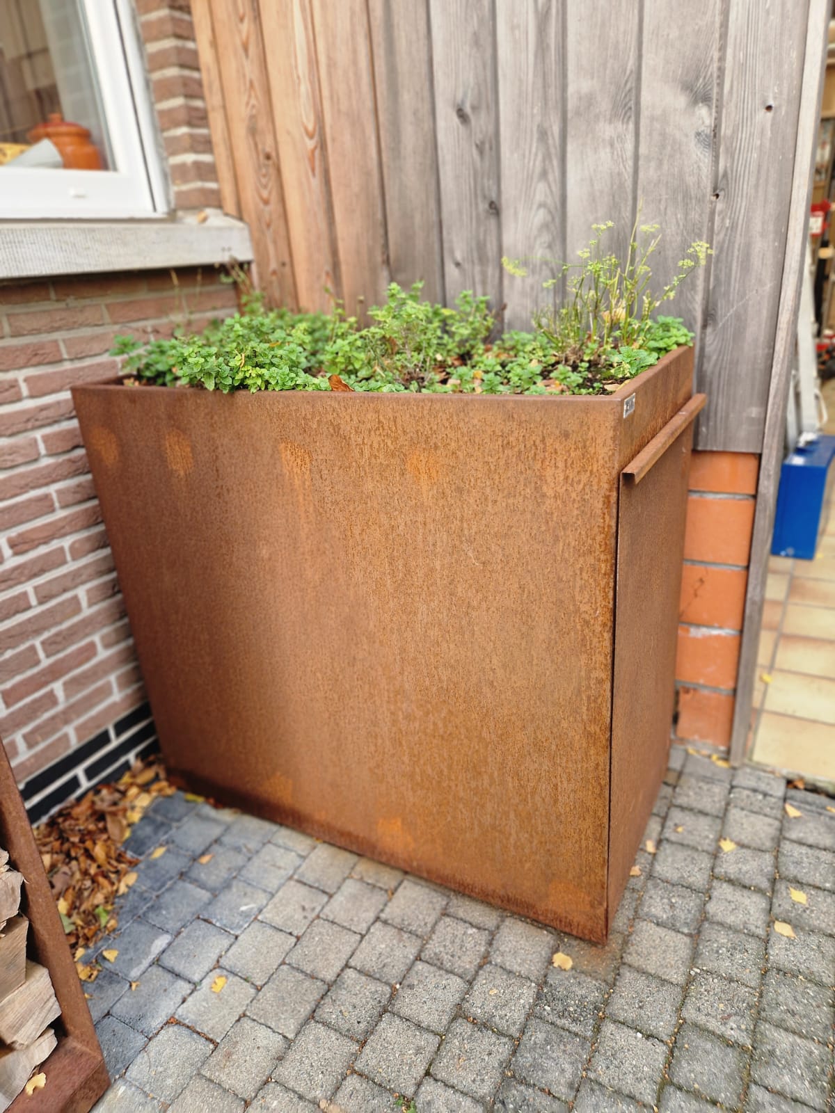 Afvalbak 70L dubbel - Corten