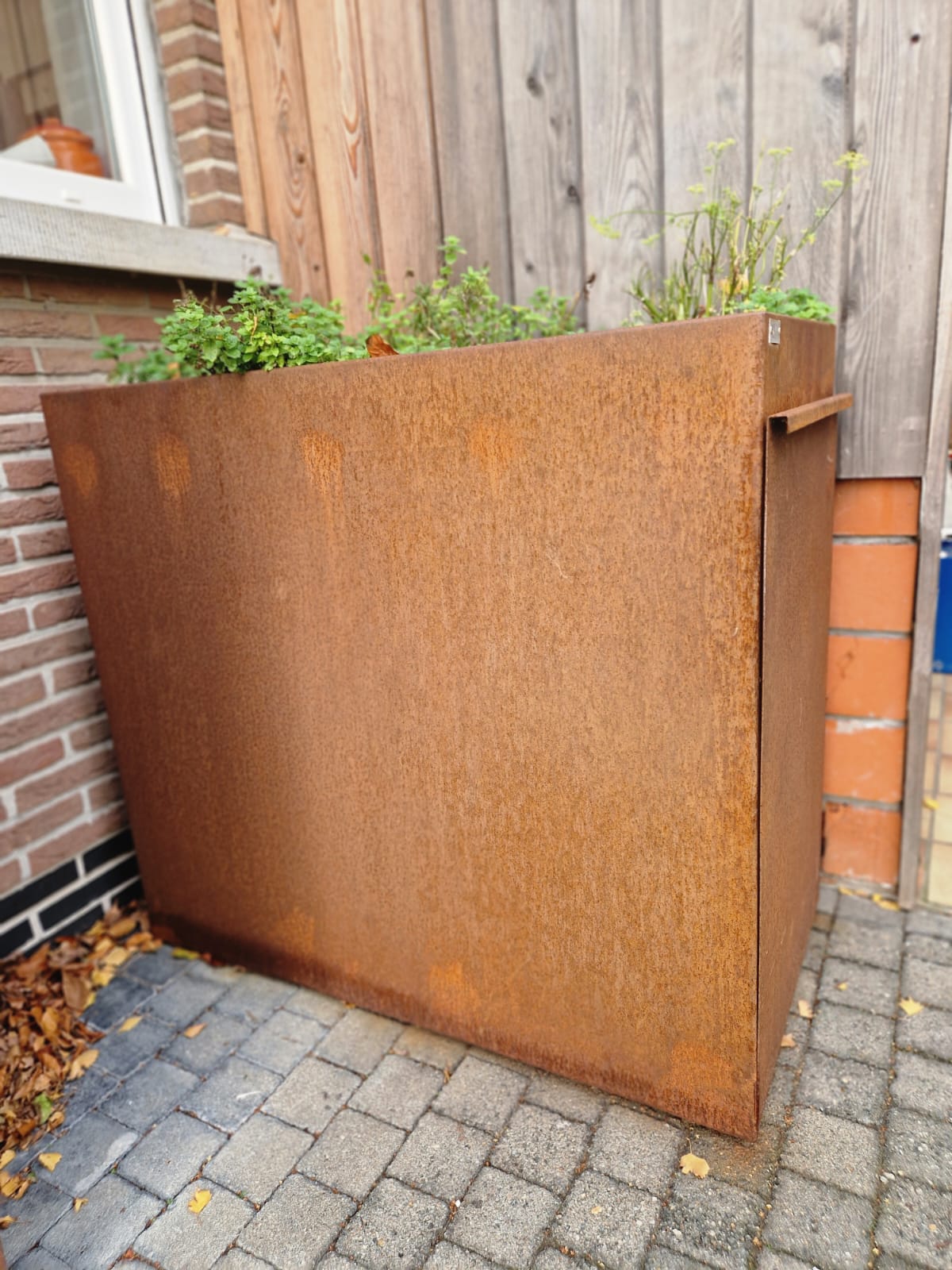 Afvalbak 70L dubbel - Corten