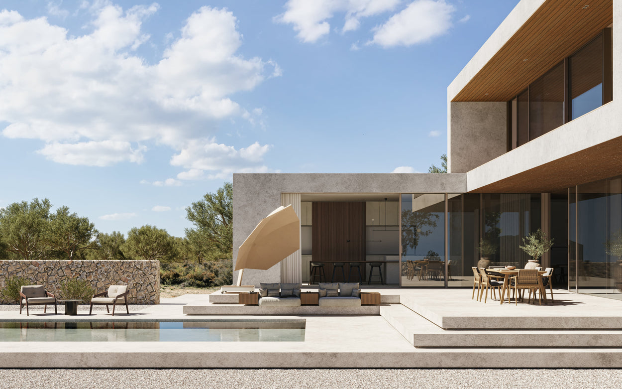 Icarus UX - design parasol 3 m - 2 kleuren