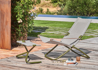 Set Snooze loungestoel + footstool - Military Green