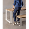 Set Str'8 Table 240cm + Str'8 Three bench + 4x Lyze chair aluminium / 4x kussen Lyze