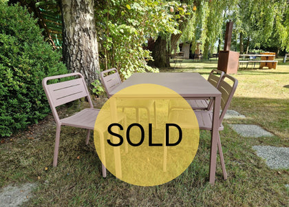 Set Urban Aluminium tafel 120x80 + 4x Urban chair - Magnolia pink