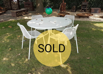 Set Cambi tafel rond Ø120 + x4 Round chair - White