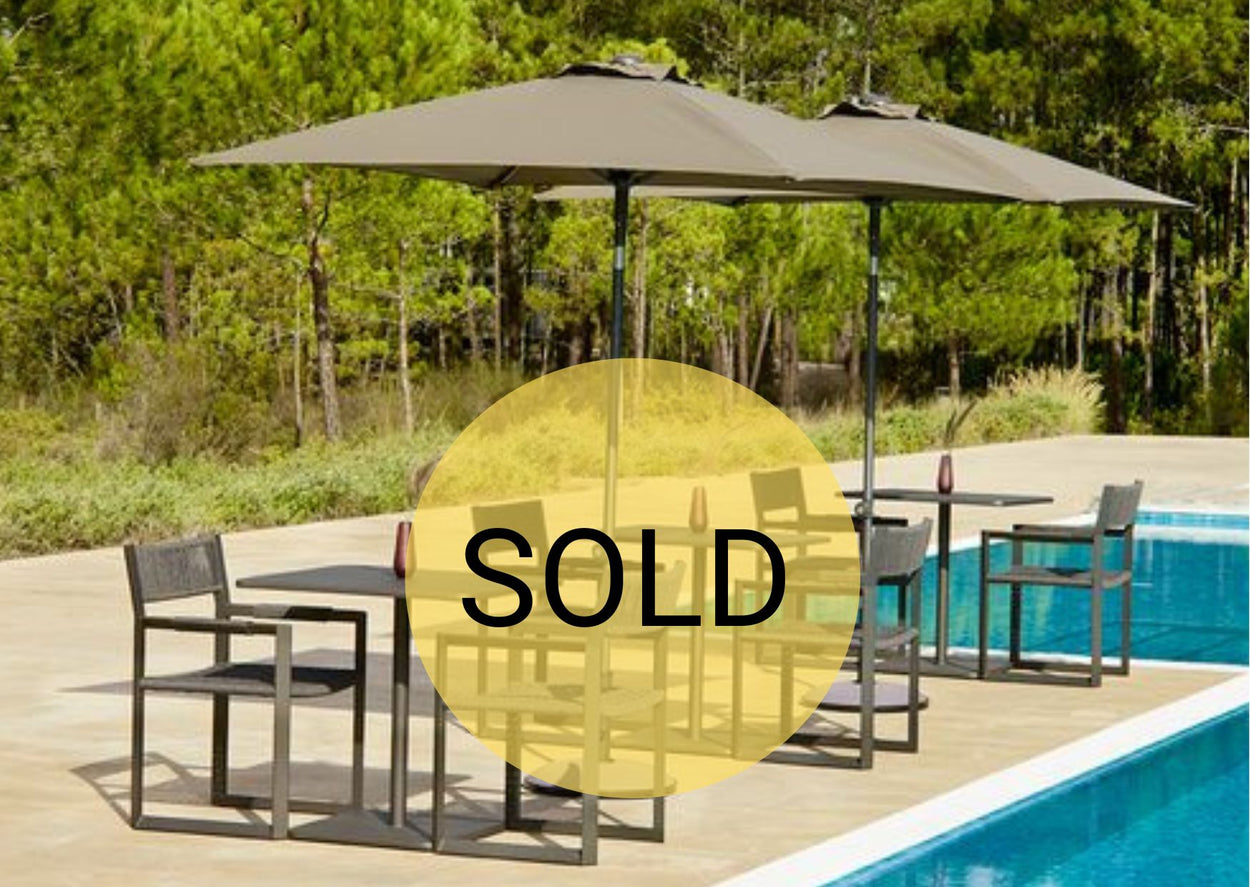 Malibu 200 x 250 cm - Antracite / Light Grey + cover + parasolvoet