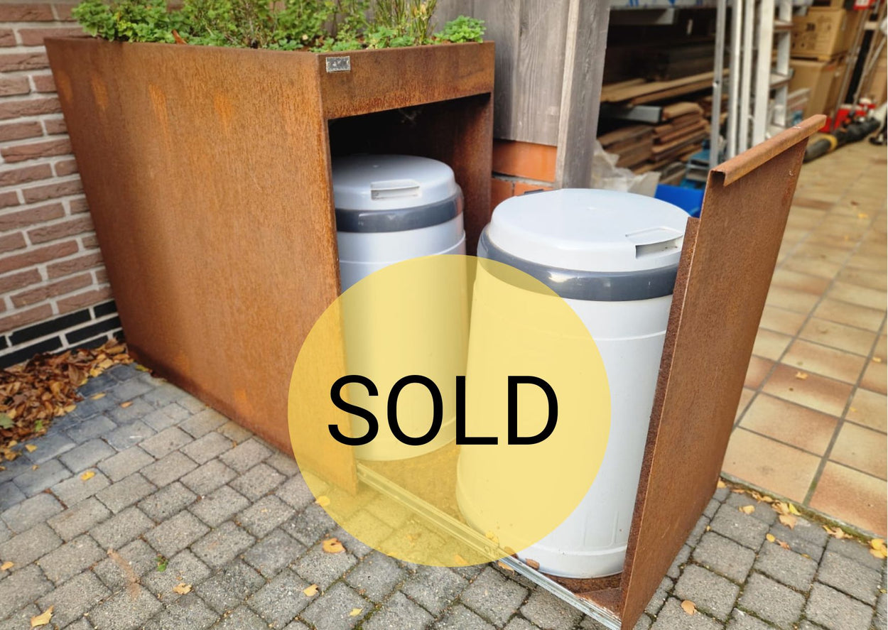 Afvalbak 70L dubbel - Corten