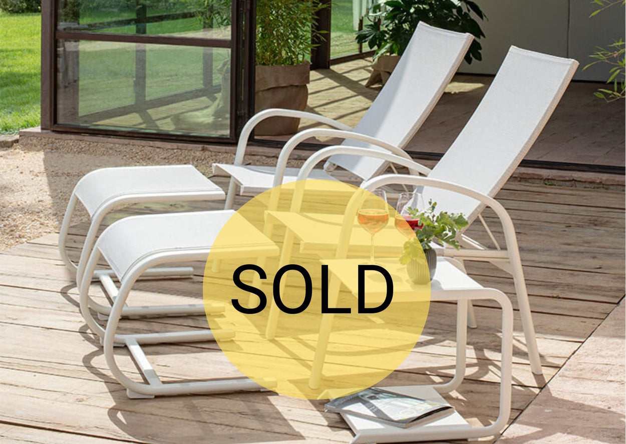 Set Holly Lounge chair met verstelbare leuning + Footrest / 2 stuks