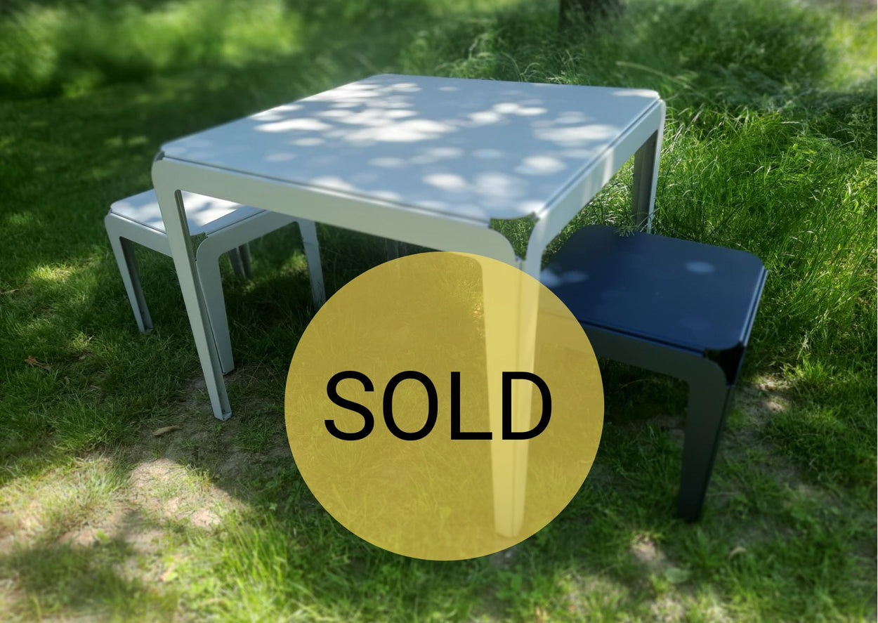 Set Bended table 90x90 / 2x bended kruk