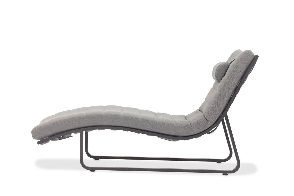 Curved lounger Stone + headrest
