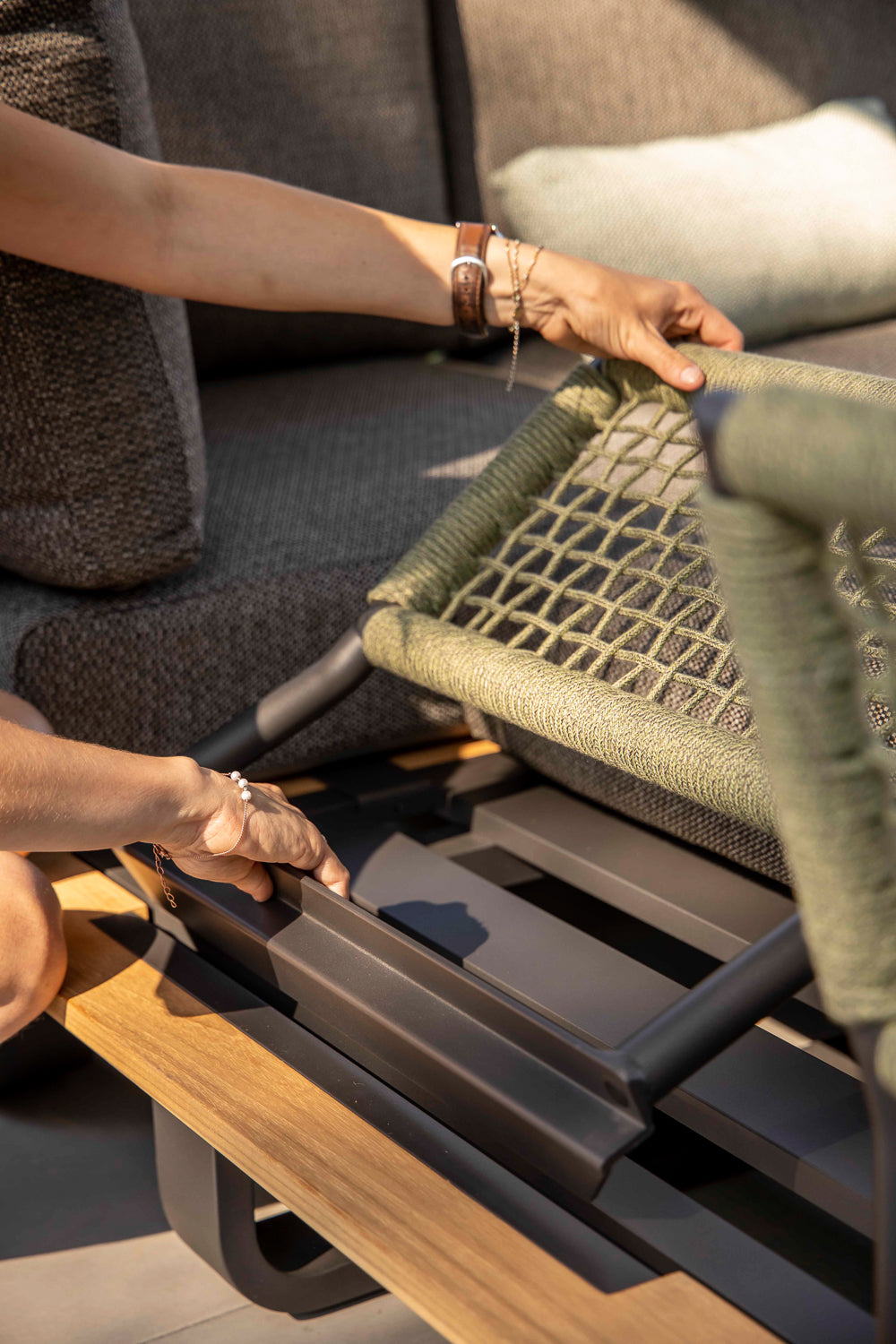 Natural Double lounge + lounge armrest - 2 kleuren