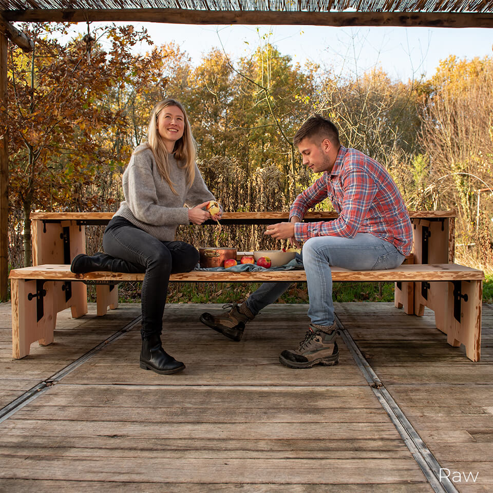 Set Forestry Table + Forestry Bench + Mom Armchair 2x + Mom chair 2x