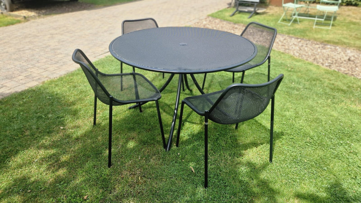 Set Combo tafel rond Ø123 + x4 Round chair - Black