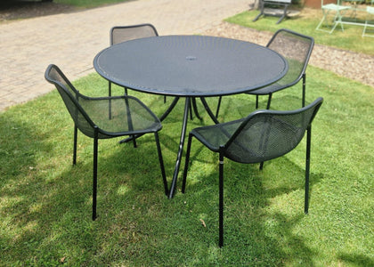 Set Combo tafel rond Ø123 + x4 Round chair - Black