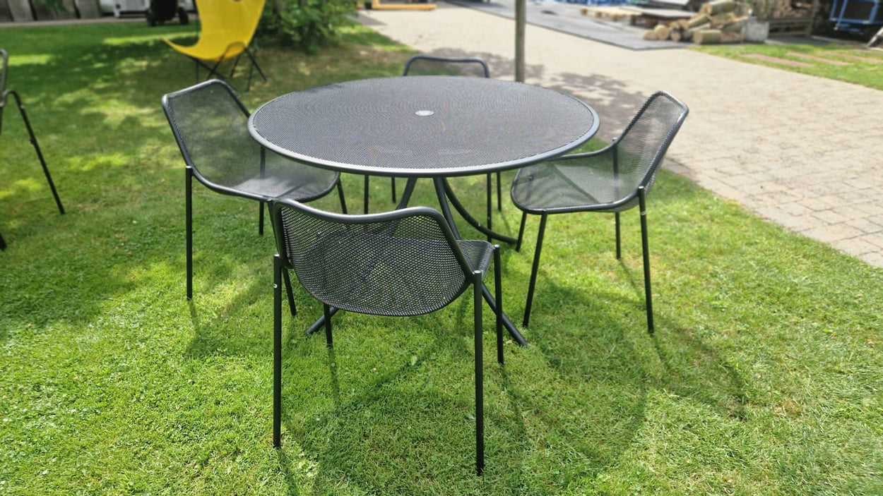 Set Combo tafel rond Ø123 + x4 Round chair - Black