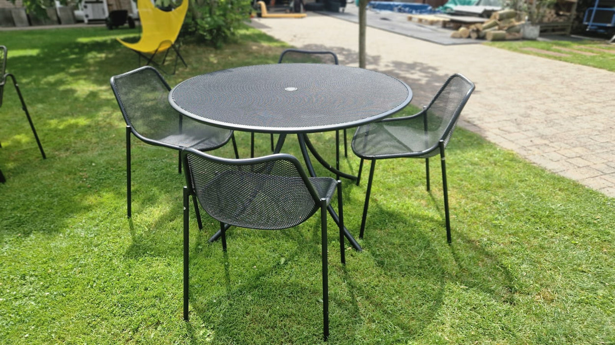 Set Combo tafel rond Ø123 + x4 Round chair - Black