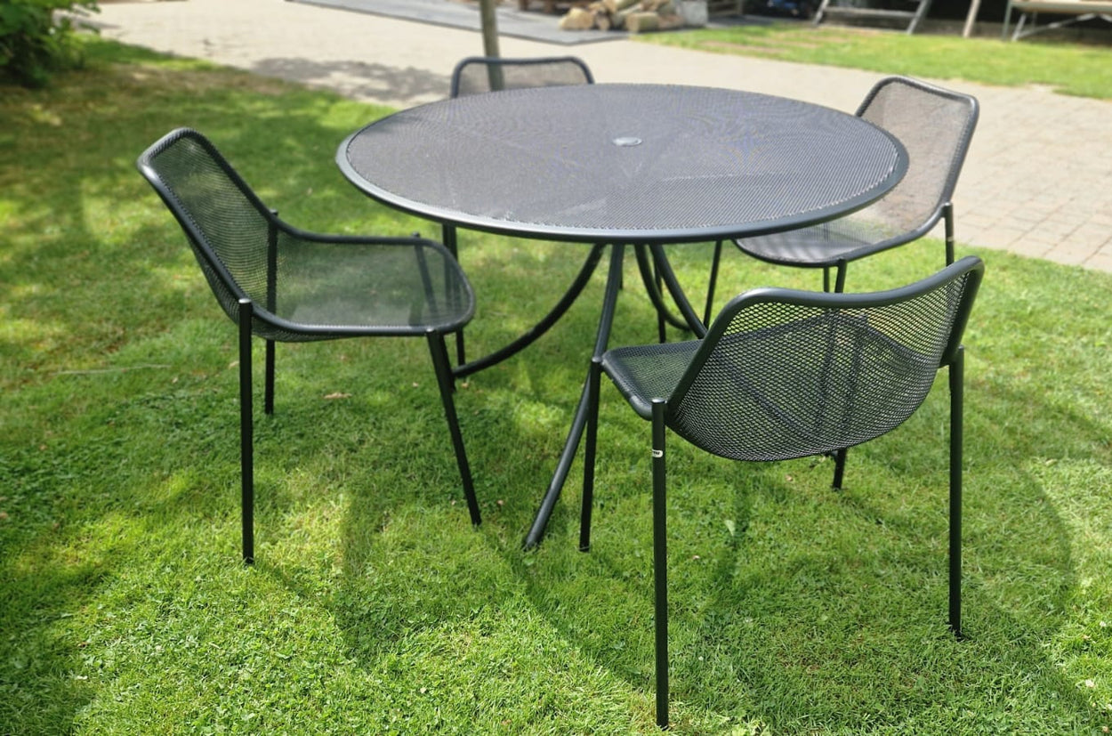 Set Combo tafel rond Ø123 + x4 Round chair - Black