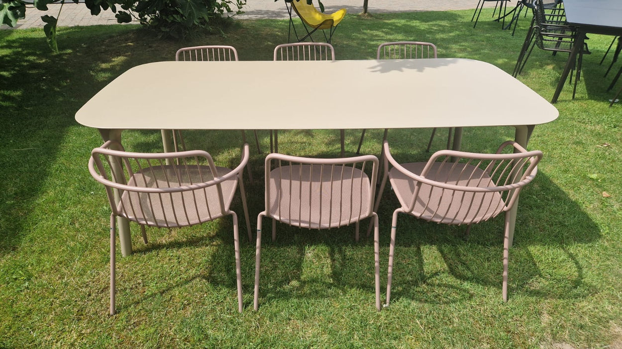Set Angel tafel 214x103 + x4 Alisea chair + 2x Alisea armchair