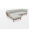 Set Cabla RVS - 3-seater sofa with daybed + 2 Coffee tables - Maple red