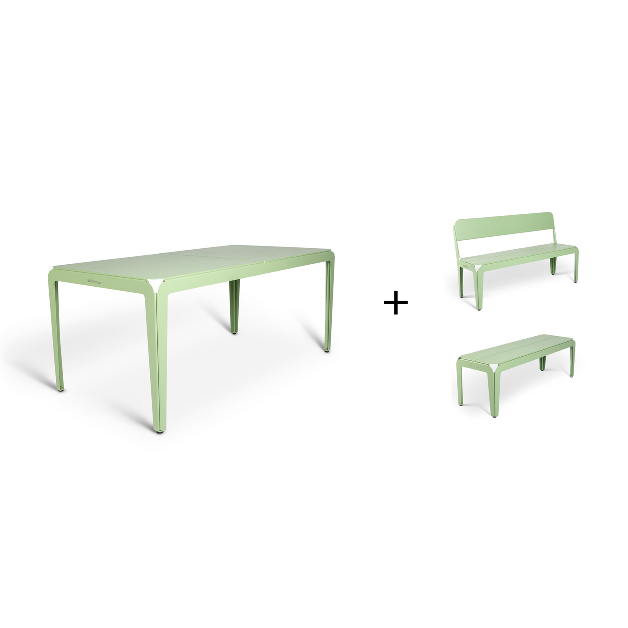 Bended table 180 inclusief benches - 3 combinaties