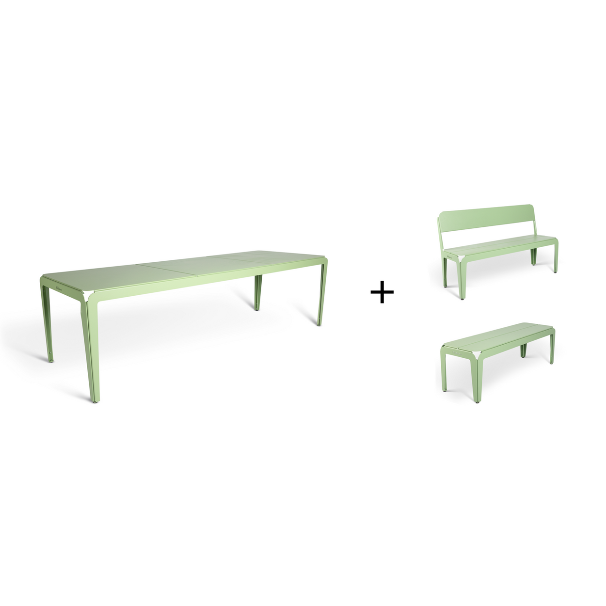 Bended table 270 inclusief benches - 3 combinaties