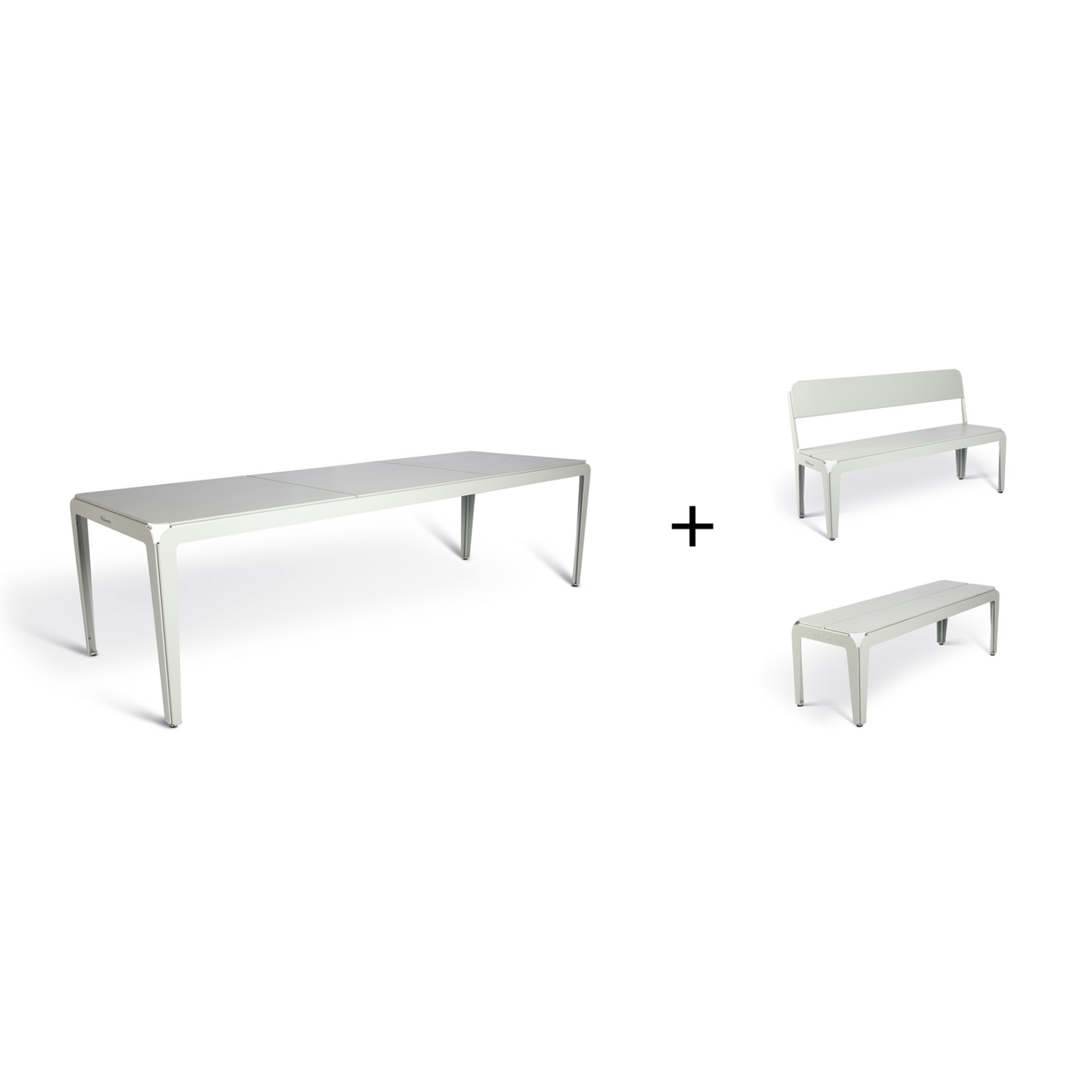 Bended table 270 inclusief benches - 3 combinaties