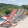 Snooze loungestoel + foot stool - Raspberry
