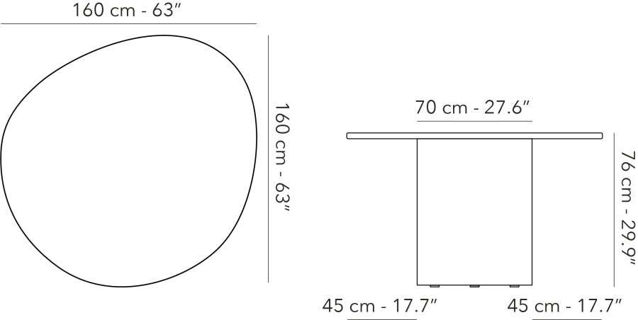 Como - Organic dining table Ø160