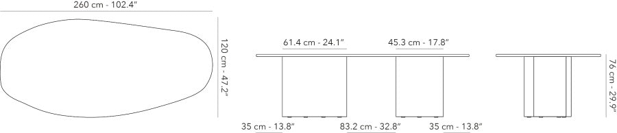 Como - Organic dining table 260x120