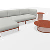 Set Cabla RVS - 3-seater sofa with daybed + 2 Coffee tables - Maple red
