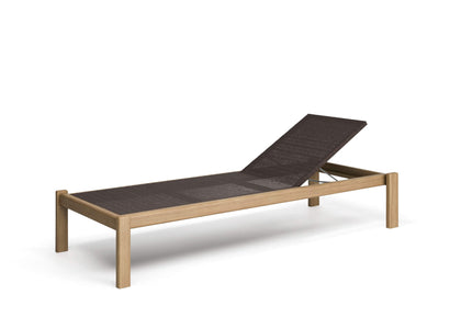 Shine Sunbed Teak met verborgen wieltjes