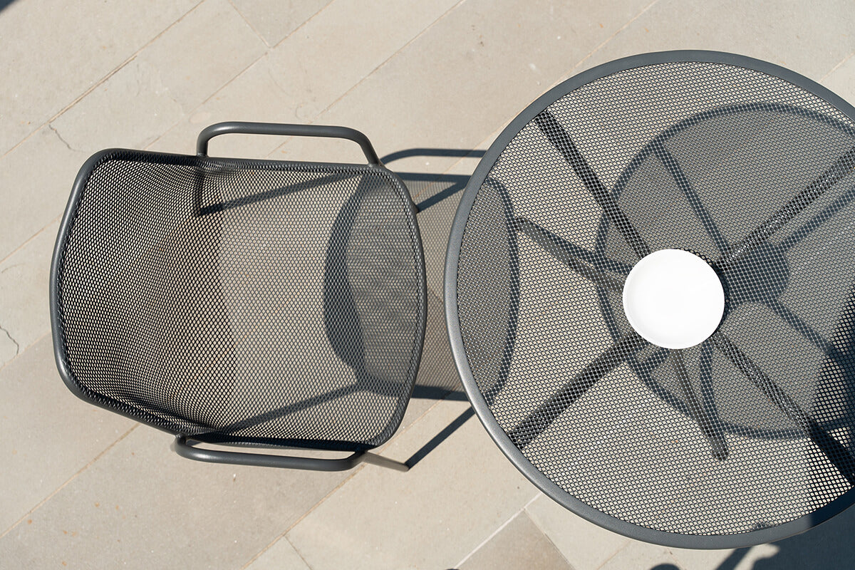 Set Combo tafel rond Ø123 + x4 Round chair - Black