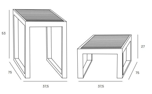 Flex Teak table low/high