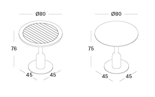 Set Sphera bistro table Ø80 cm + Gipsy dining chair x2