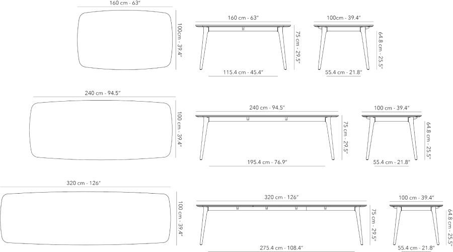 Legna - Dining Table 160x100 - 2 kleurcombinaties