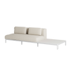 Mauroo - Long sofa with table - White