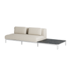 Mauroo - Long sofa with table - White