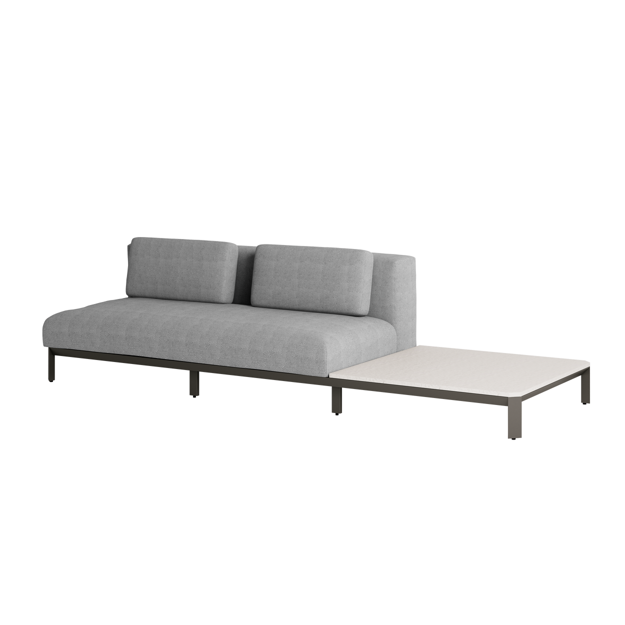 Mauroo - Long sofa with table - White