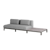 Mauroo - Long sofa with table - Charcoal